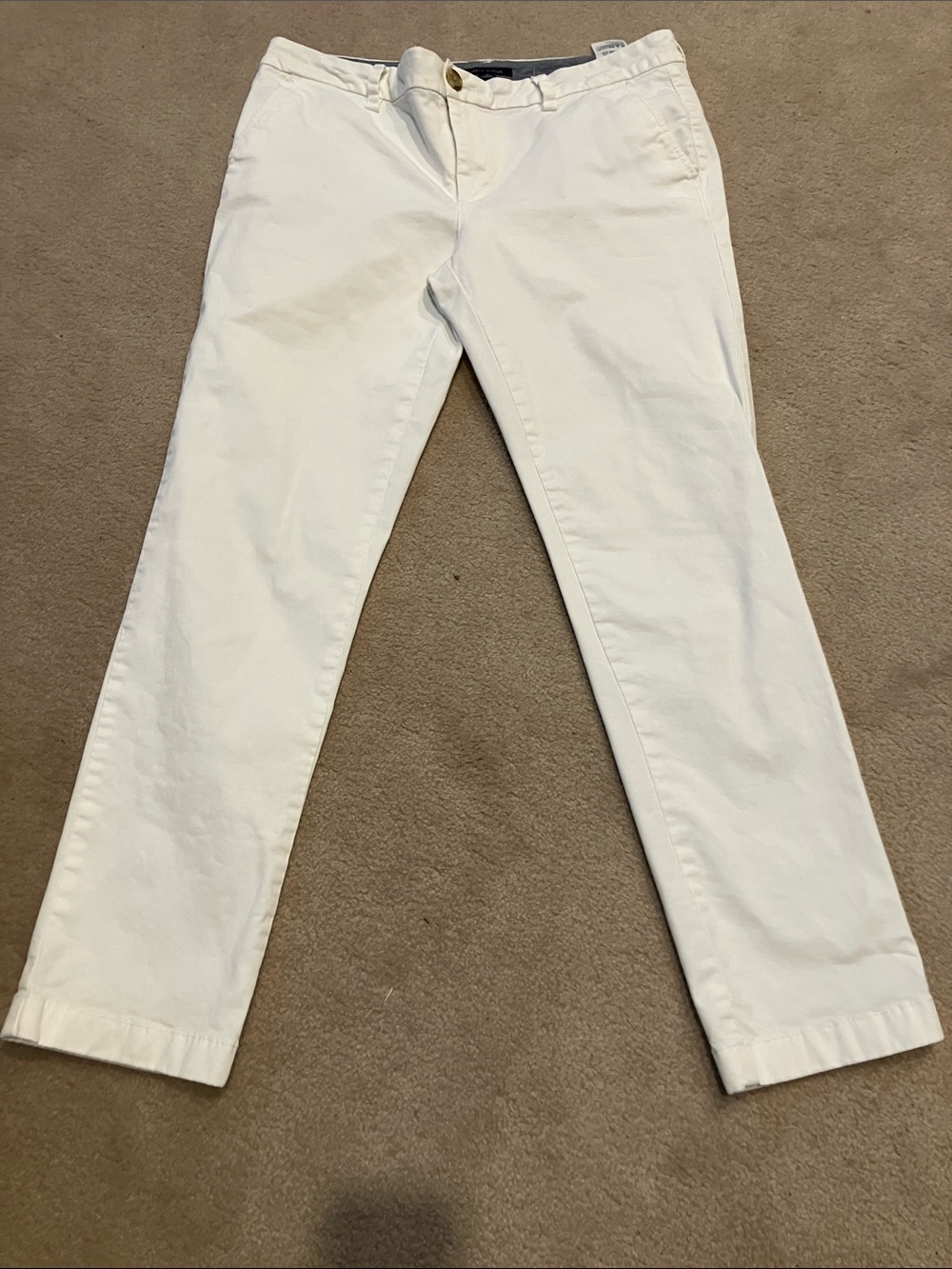 Tommy Hilfiger White Button-Front Chinos
